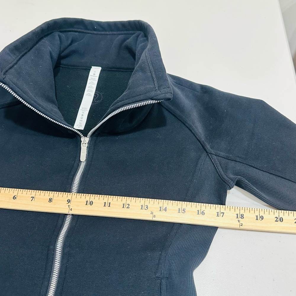 Lululemon Radiant Jacket II Emerald Black Women’s Size 6 Cotton Fleece Full Zip - Picture 4 of 8
